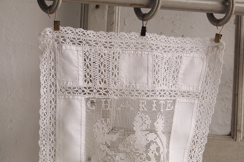 フィレレースパネル　foy charite カトリック　フランス　アンティークストリュフ