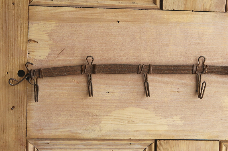 アイアンワイヤー6連フック　フランス アンティークストリュフ