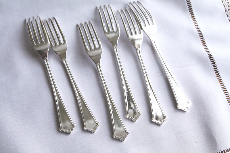Elkingtonのテーブルフォーク　Mappin & Webbのテーブルナイフ　イギリス アンティークストリュフ