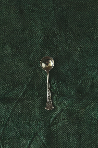 調味料用シルバースプーン　シェルパターン　イギリス　フランス　アンティークストリュフ