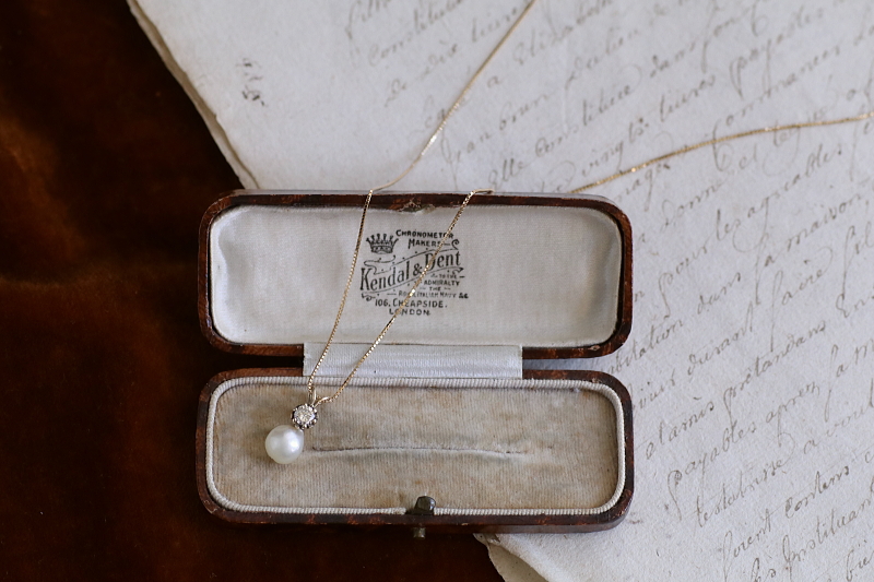 ダイヤモンド　セミバロックパール　ヴィンテージペンダント　アンティークストリュフ