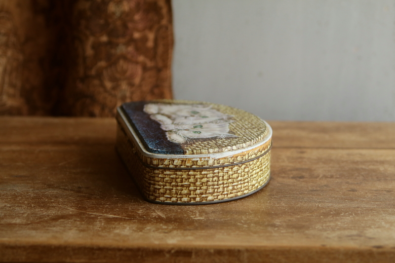 仔猫のビスケット缶　イギリス アンティークストリュフ