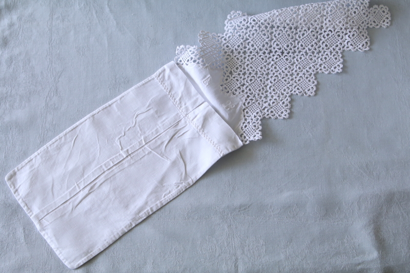 レースフラップ　リネンブラシケース　イギリス　アンティークストリュフ