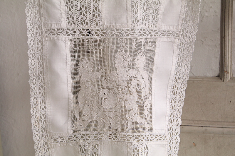 フィレレースパネル　foy charite カトリック　フランス　アンティークストリュフ