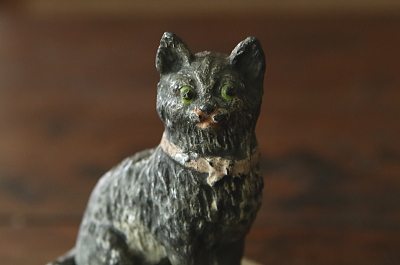 黒猫のメタルフィギュア　ヨーロッパ　アンティークストリュフ