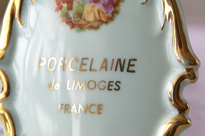 ポーセリンのディスプレイサイン　meissner limoges フランス　アンティークストリュフ