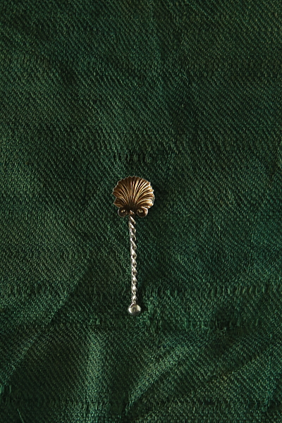 調味料用シルバースプーン　シェルパターン　イギリス　フランス　アンティークストリュフ