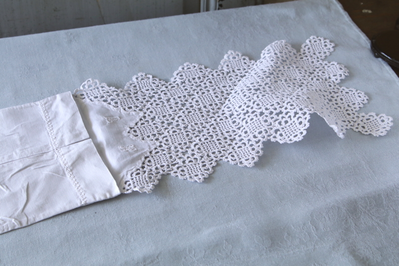 レースフラップ　リネンブラシケース　イギリス　アンティークストリュフ