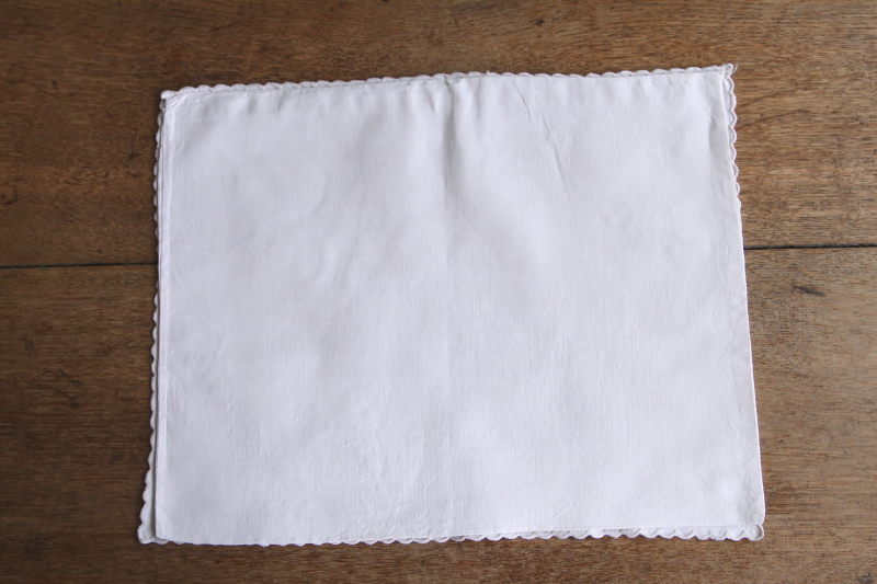 刺繍のリネンパジャマケース　イギリス　アンティークストリュフ