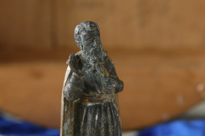 聖人のスタチュー　メタル聖像　フランス　アンティークストリュフ