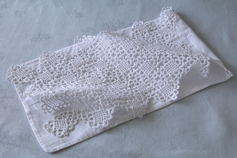 レースフラップ　リネンブラシケース　イギリス　アンティークストリュフ