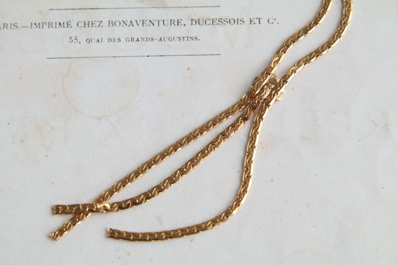 デイジーのゴールドカラーネックレス　イギリス　アンティークストリュフ