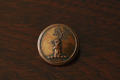 ヴィクトリアンリバリーボタン　苗木を握る手　イギリス　アンティークストリュフ