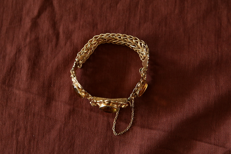 シトリンペーストブレスレット　ヨーロッパ　アンティークストリュフ 202602019