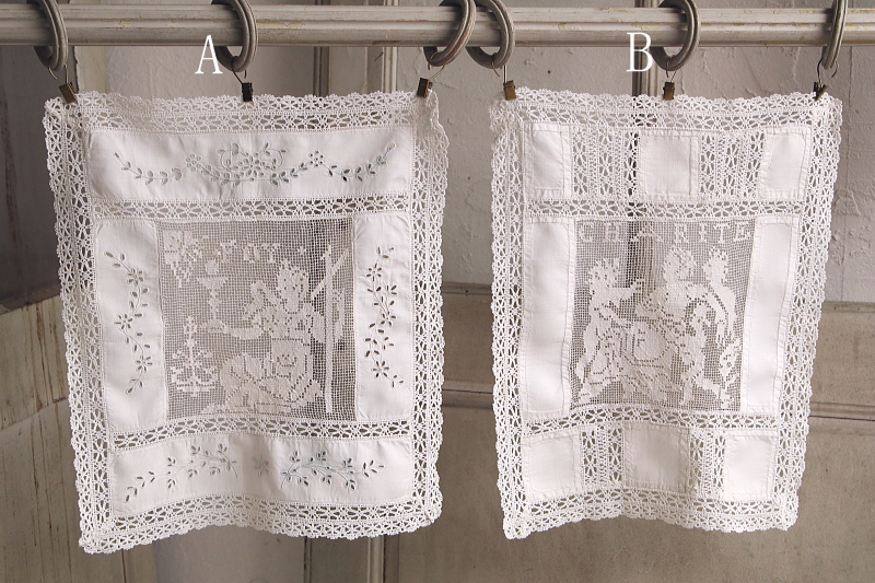 フィレレースパネル　foy charite カトリック　フランス　アンティークストリュフ