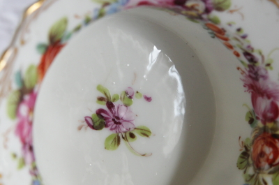 アンティークドレスデン　手描きの花　小鉢　ドイツ