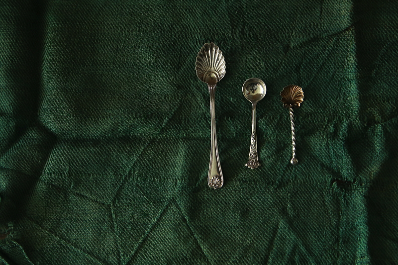 調味料用シルバースプーン　シェルパターン　イギリス　フランス　アンティークストリュフ 20250514