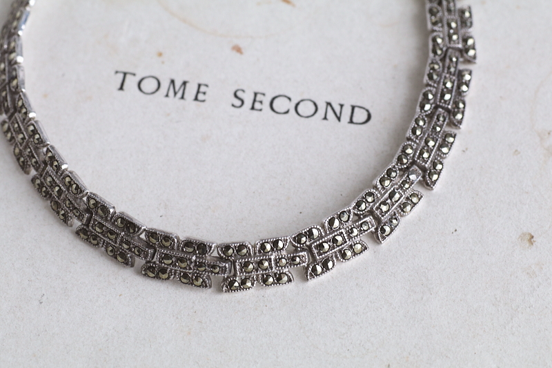 マーカサイトシルバーブレスレット　ヨーロッパ　アンティークストリュフ