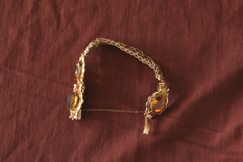 シトリンペーストブレスレット　ヨーロッパ　アンティークストリュフ 202602019