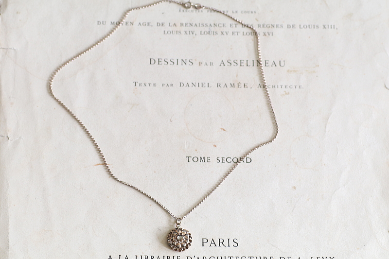 ローズカットダイヤモンド　シルバーペンダント　ヨーロッパ　アンティークストリュフ