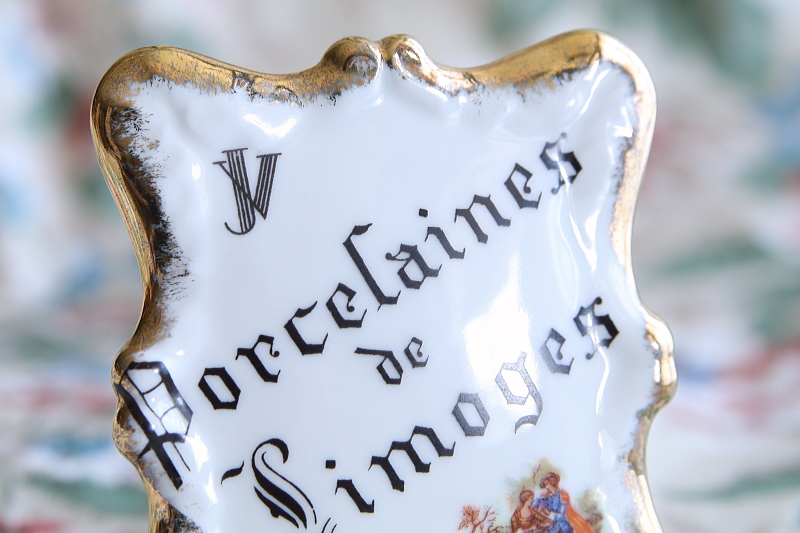 porcelaines de limoges ショップディスプレイサイン　JV Authentique フランス　アンティークストリュフ