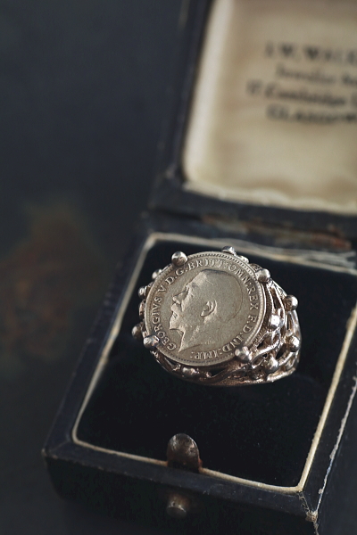 キングジョージ4世　3ペンスコインリング　銀貨　イギリス　アンティークストリュフ 20250501