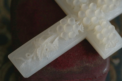 ベツレヘムパール　花十字ペンダント　パレスチナ　アンティークストリュフ