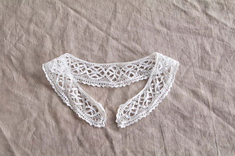 ハンドメイドボビンレースカラー　イギリス　アンティークストリュフ