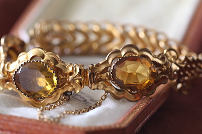 シトリンペーストブレスレット　ヨーロッパ　アンティークストリュフ 202602019