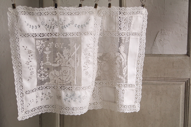 フィレレースパネル　foy charite カトリック　フランス　アンティークストリュフ