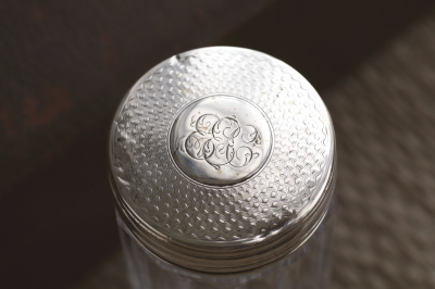 カットグラス　ドレッシングジャー　イギリス　アンティークストリュフ