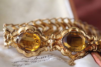 シトリンペーストブレスレット　ヨーロッパ　アンティークストリュフ 202602019