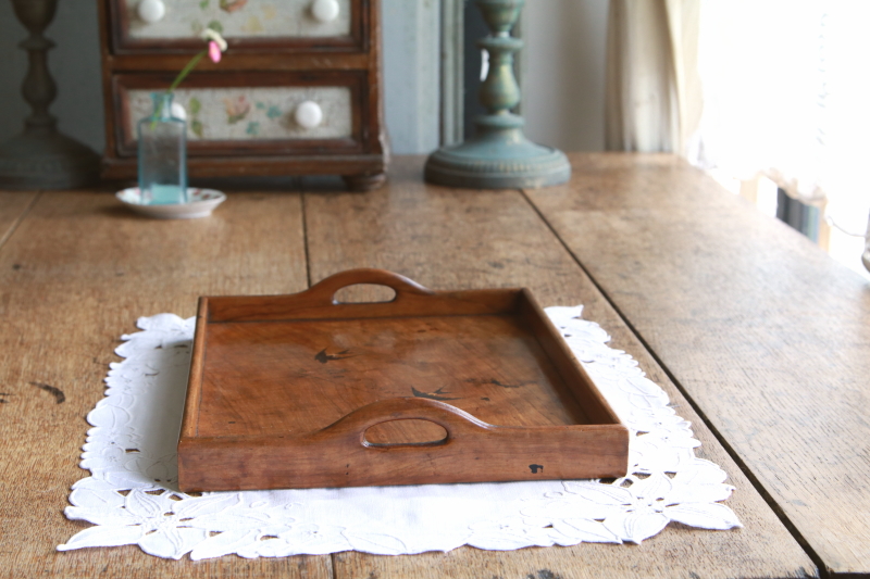 ツバメのオリーブウッドトレイ　フランス　アンティークストリュフ