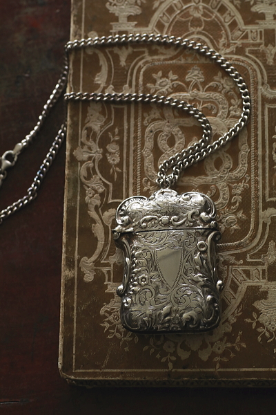 エングレーヴィングのヴェスタケース　ヴィクトリアン　イギリス　アンティークストリュフ 20250509