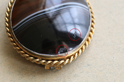 オーバルアゲートブローチ　スコットランド アンティークストリュフ