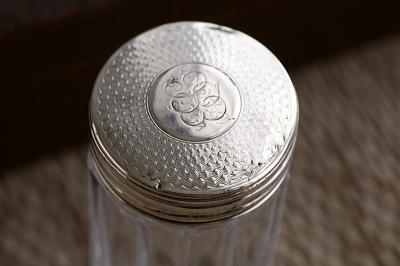 カットグラス　ドレッシングジャー　イギリス　アンティークストリュフ