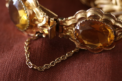 シトリンペーストブレスレット　ヨーロッパ　アンティークストリュフ 202602019