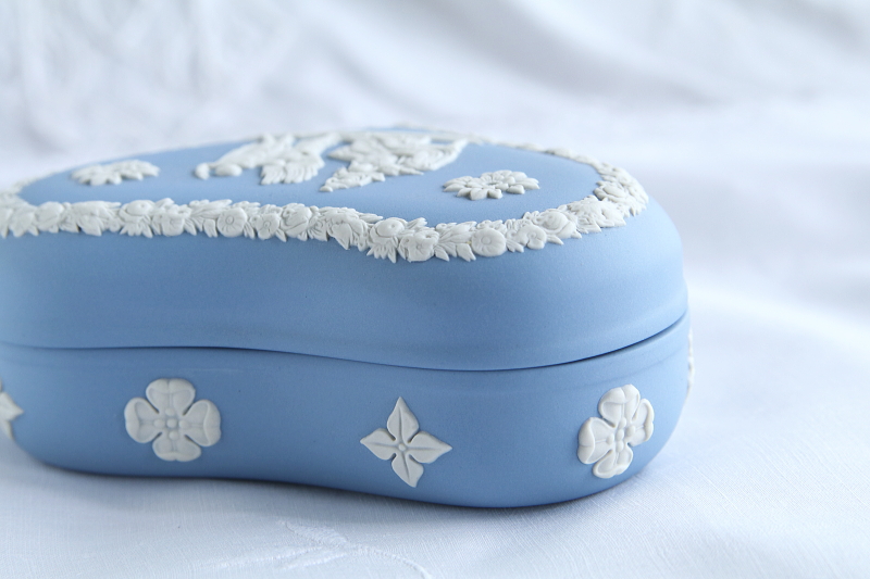 ヴィンテージジャスパーウェア　トリンケットボックス　WEDGWOOD　ウエッジウッド　アンティークストリュフ