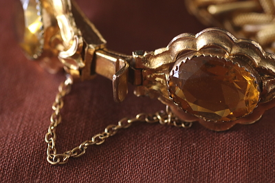 シトリンペーストブレスレット　ヨーロッパ　アンティークストリュフ 202602019