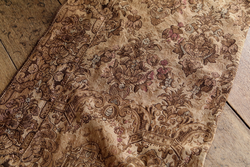 花のヴィンテージゴブラン　フランス アンティークストリュフ