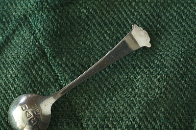 調味料用シルバースプーン　シェルパターン　イギリス　フランス　アンティークストリュフ