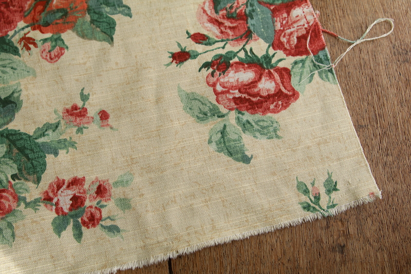 薔薇のプリントファブリック　sanderson サンダーソン　イギリス アンティークストリュフ