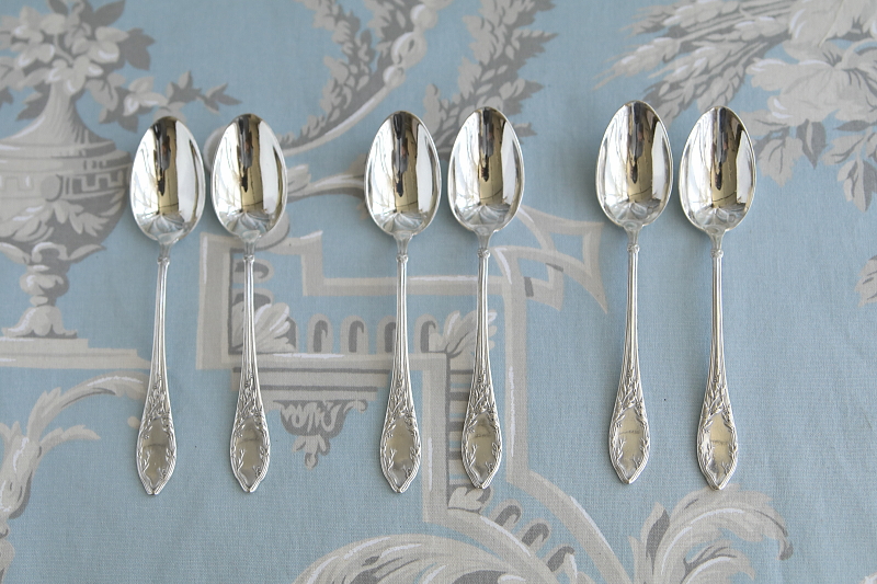 フレンチシルバースモールティースプーン　olier and caron フランス　アンティークストリュフ
