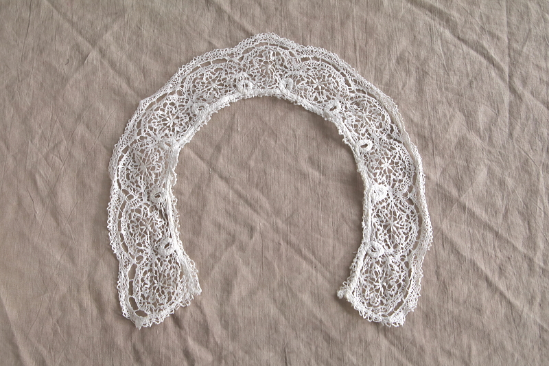 ハンドメイドボビンレースカラー　イギリス　アンティークストリュフ