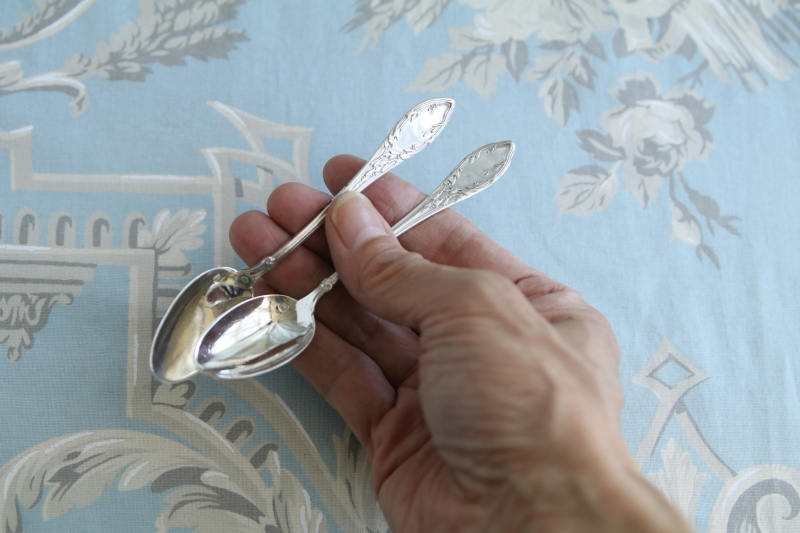 フレンチシルバースモールティースプーン　olier and caron フランス　アンティークストリュフ