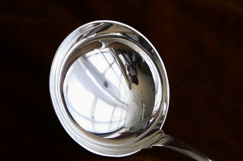 クリストフルのスープレードル　japonais フランス　christofle アンティークストリュフ