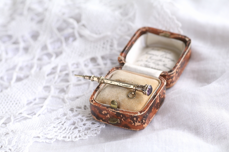 ヴィクトリアン　ミニチュアメカニカルペンシル　フォブシール　イギリス アンティークストリュフ