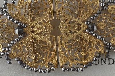 カットスチールのフィリグリーブロンズバックル　フランス　アンティークストリュフ