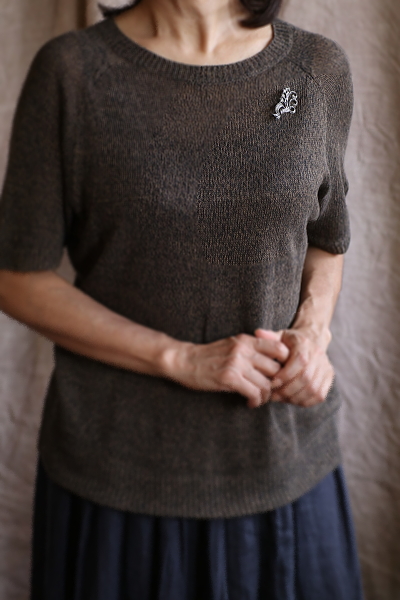 マーカサイトシルバーブローチ　スズラン　ヨーロッパ　アンティークストリュフ