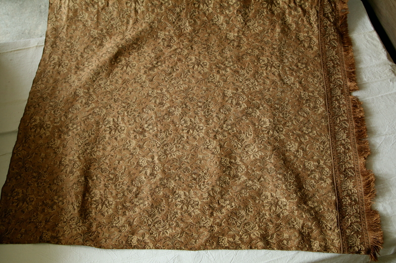 花模様のオールドゴブランカーテン　フランス　アンティークストリュフ